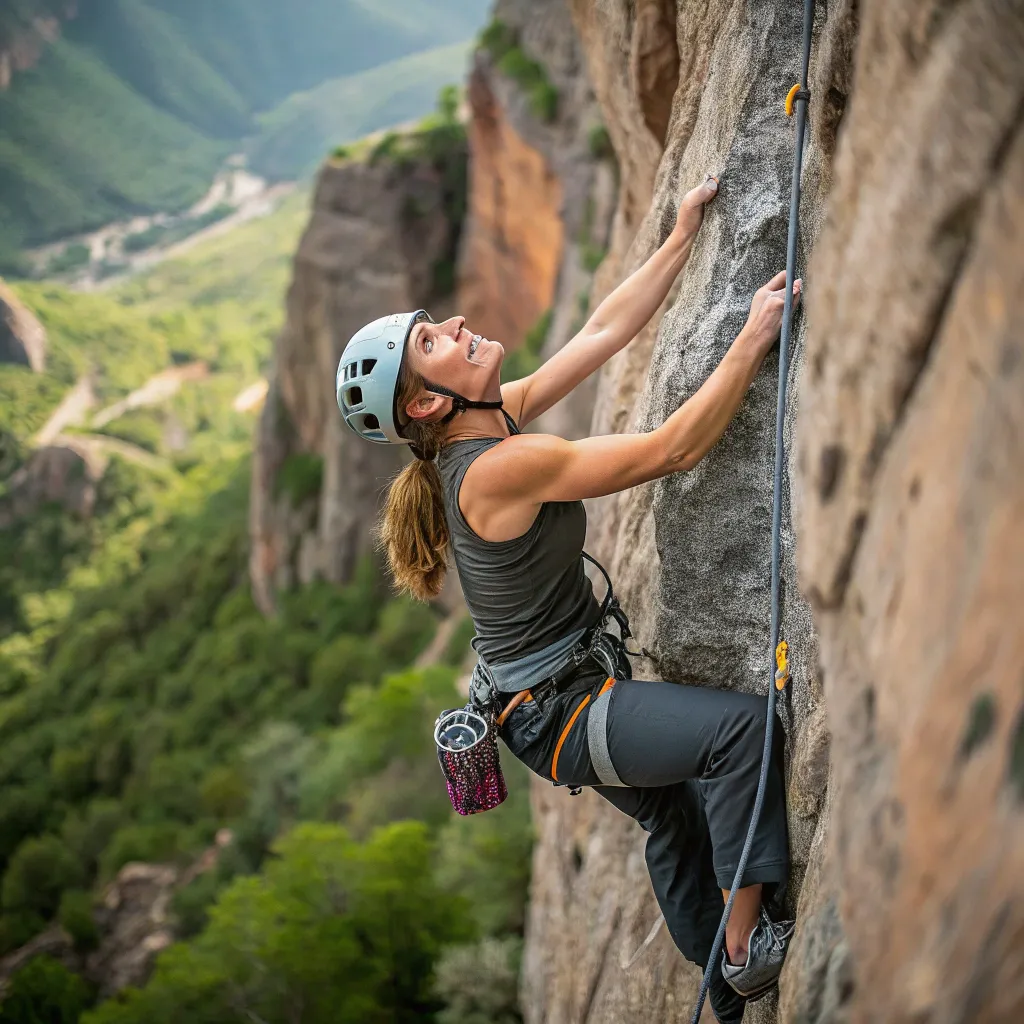 Emily Clark enjoying a climbing session
